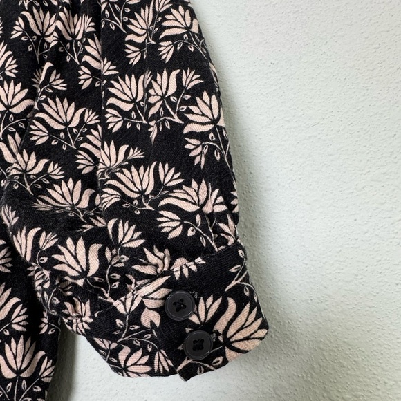 Boden Button Jersey Mini Tea Dress in Black Passion Stamp Size 4R - Picture 9 of 16